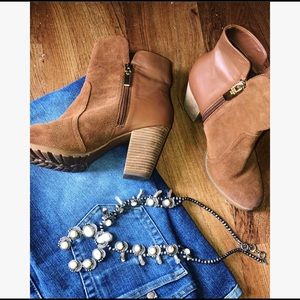 Tahari Booties Leather Ankle Boots Brown Size 10